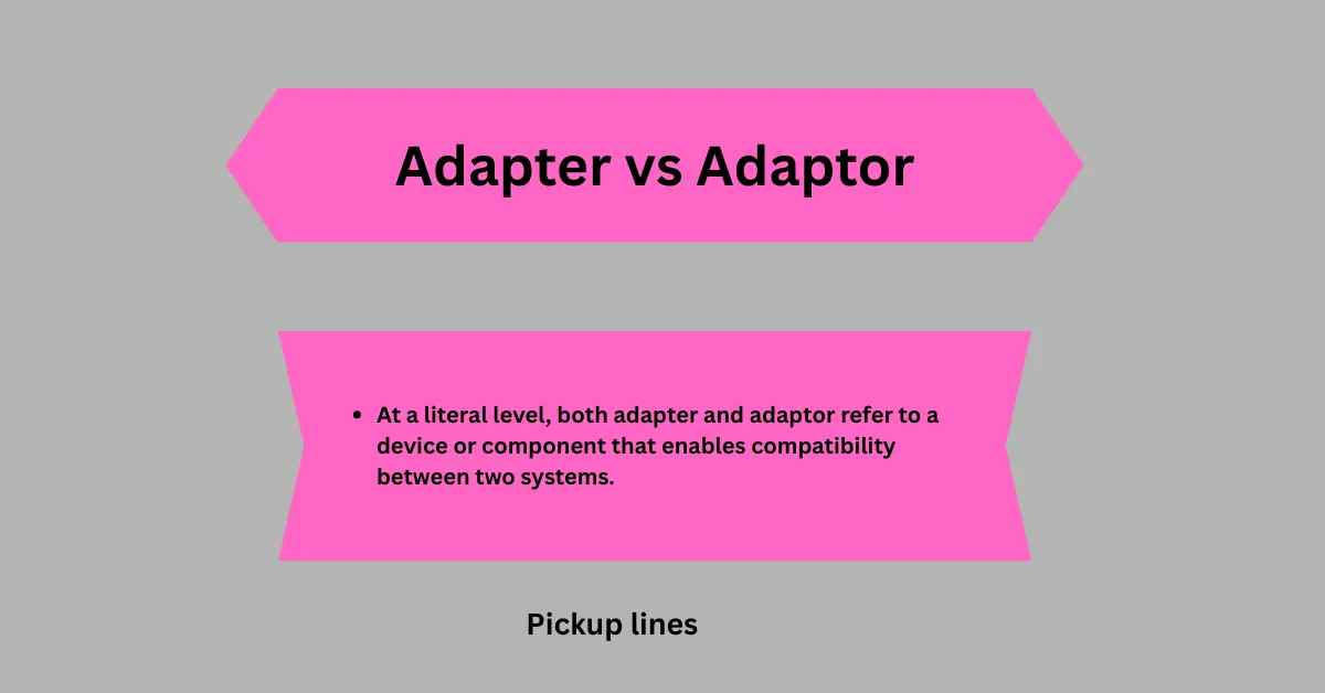 Adapter vs Adaptor