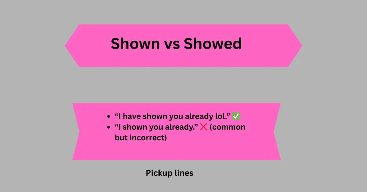 Shown vs Showed