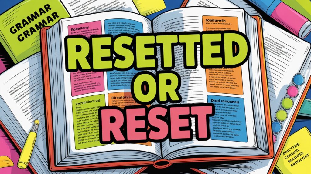 Confused between resetted and reset Learn the correct past tense, grammar rules, examples, and why “reset” is always right.